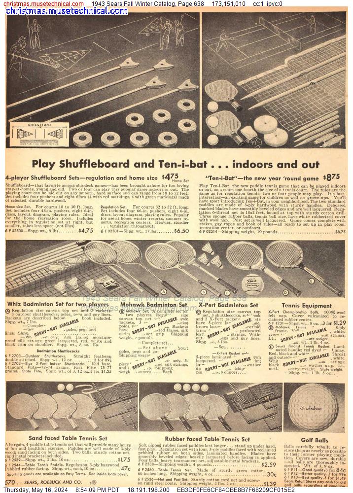 1943 Sears Fall Winter Catalog, Page 638