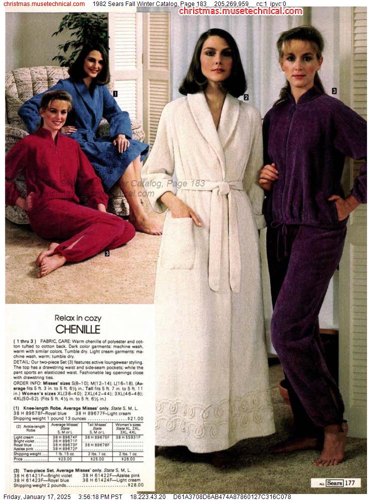 1982 Sears Fall Winter Catalog, Page 183