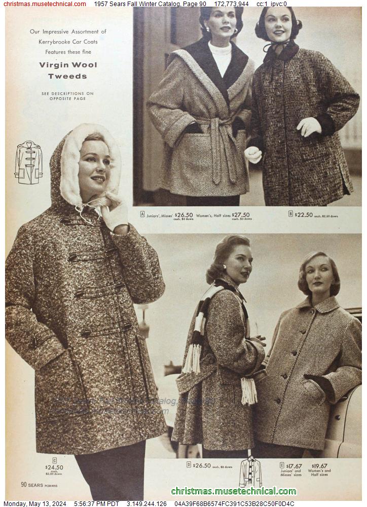 1957 Sears Fall Winter Catalog, Page 90
