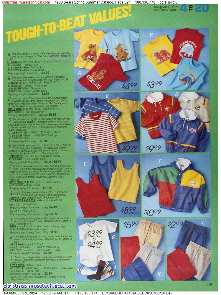 1988 Sears Spring Summer Catalog, Page 521