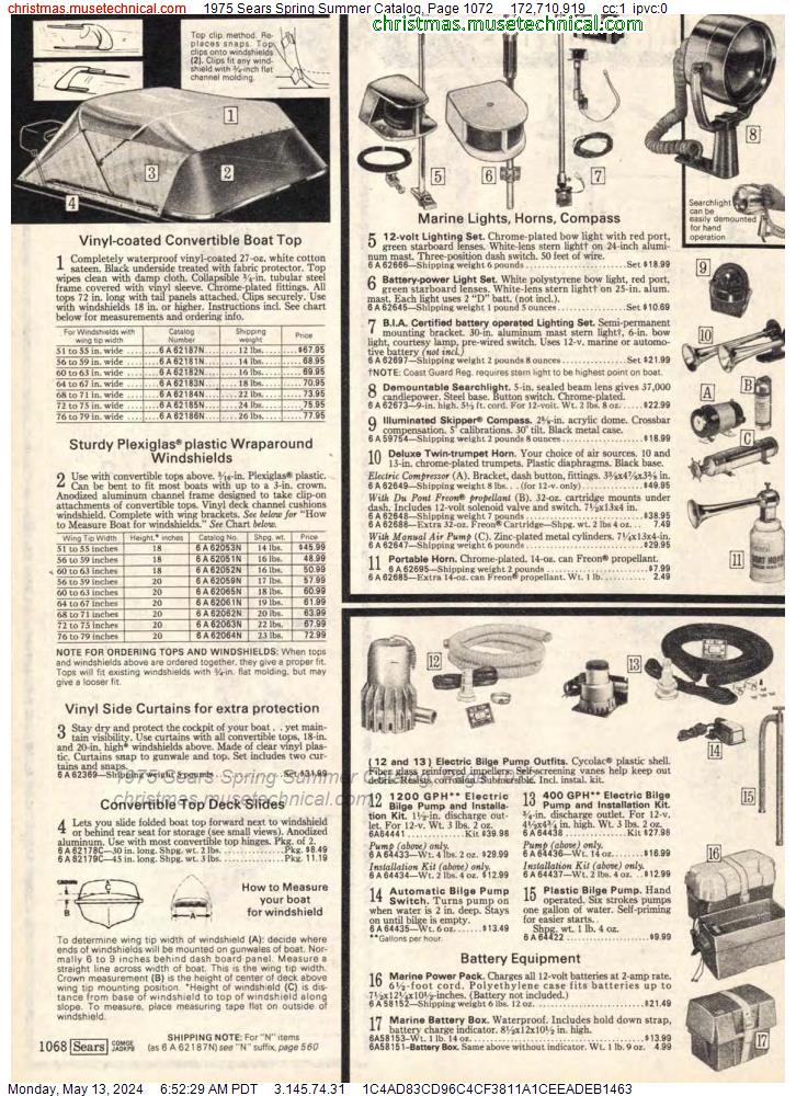 1975 Sears Spring Summer Catalog, Page 1072