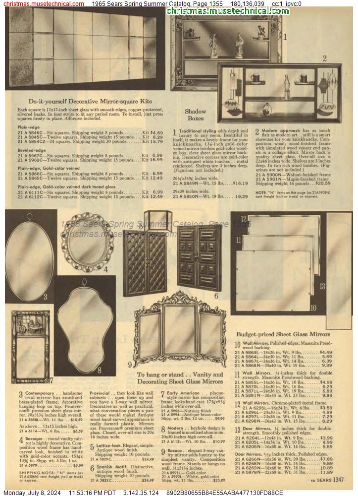 1965 Sears Spring Summer Catalog, Page 1355