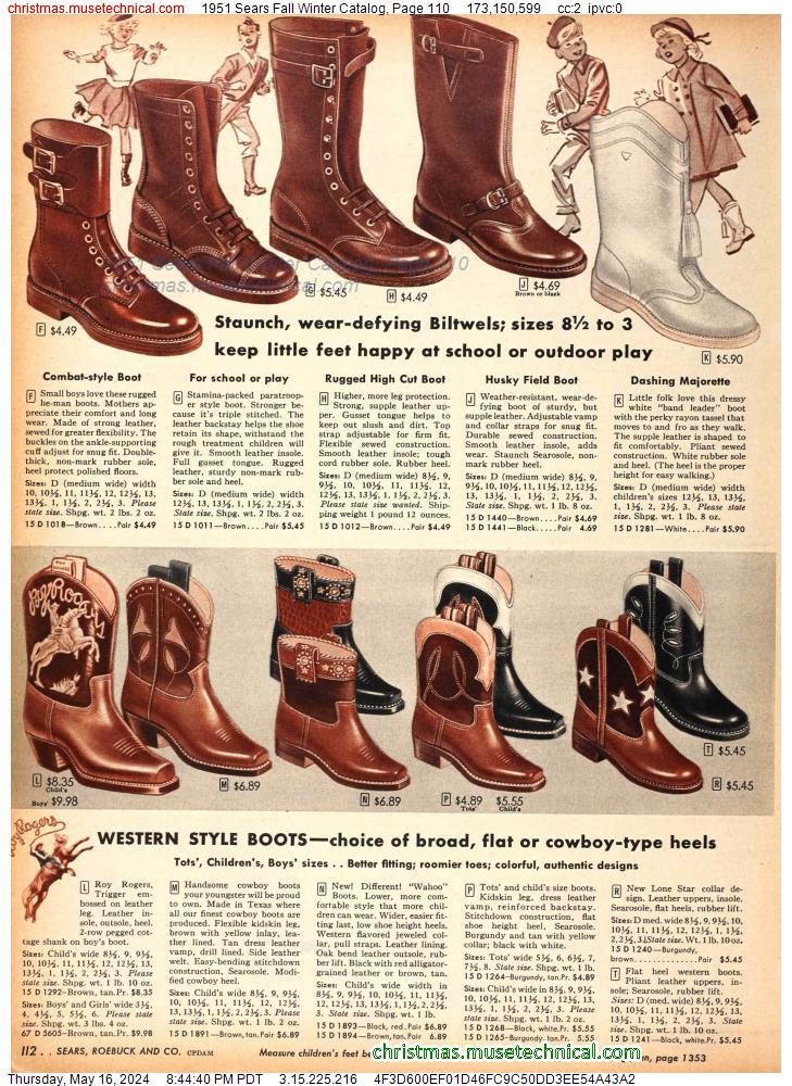 1951 Sears Fall Winter Catalog, Page 110