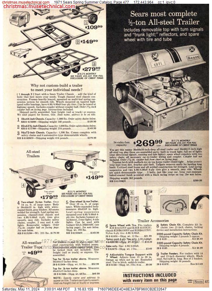 1971 Sears Spring Summer Catalog, Page 477