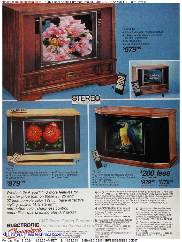1987 Sears Spring Summer Catalog, Page 499