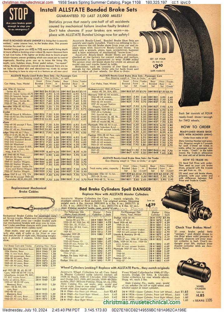 1958 Sears Spring Summer Catalog, Page 1108