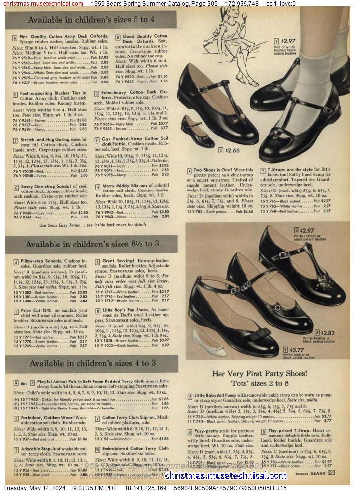 1959 Sears Spring Summer Catalog, Page 305