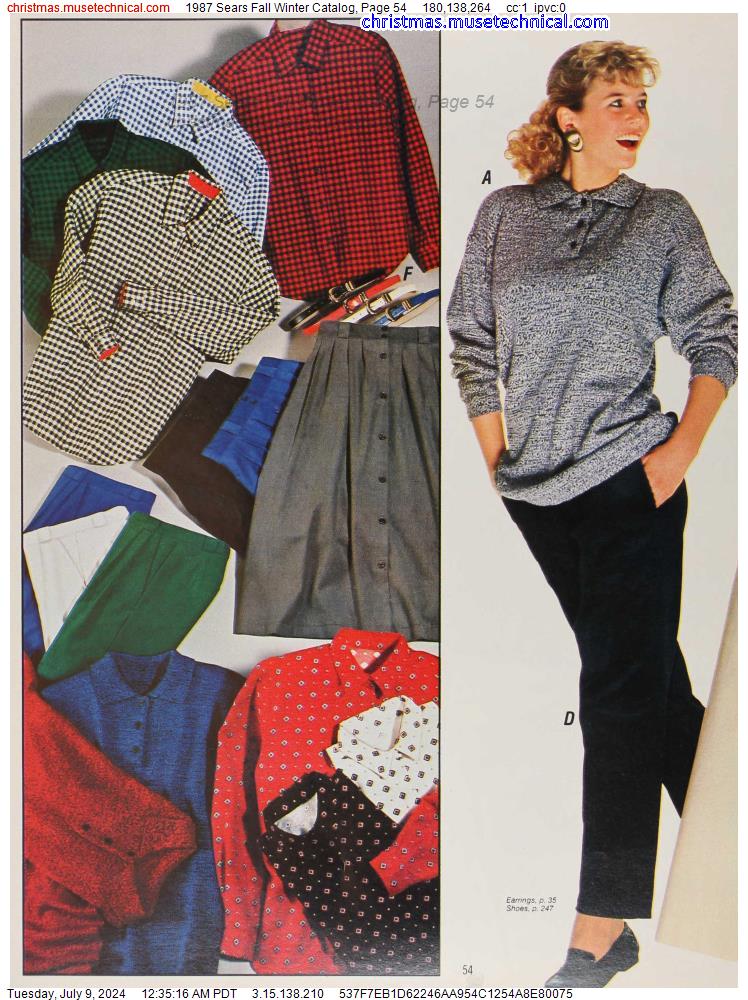 1987 Sears Fall Winter Catalog, Page 54