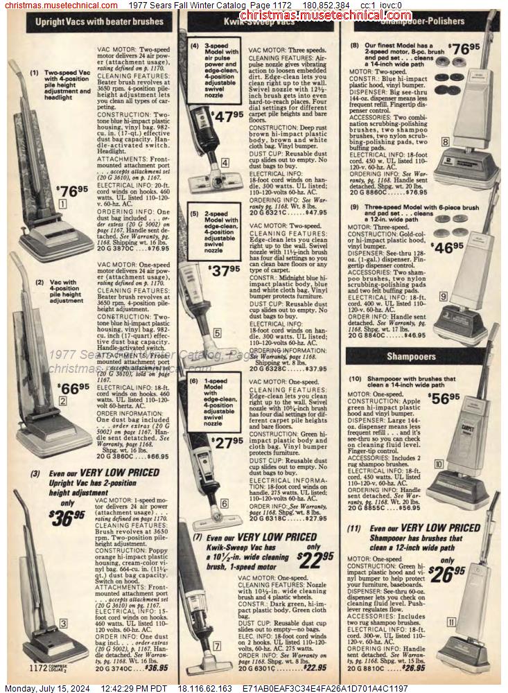 1977 Sears Fall Winter Catalog, Page 1172