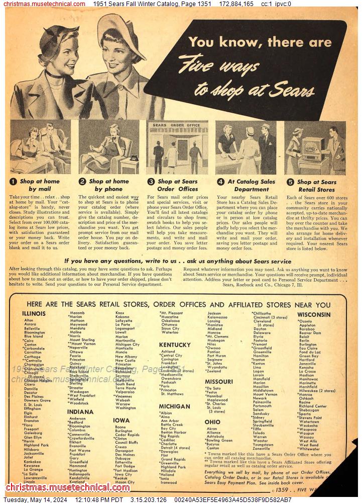 1951 Sears Fall Winter Catalog, Page 1351