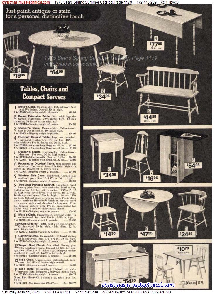 1975 Sears Spring Summer Catalog, Page 1179