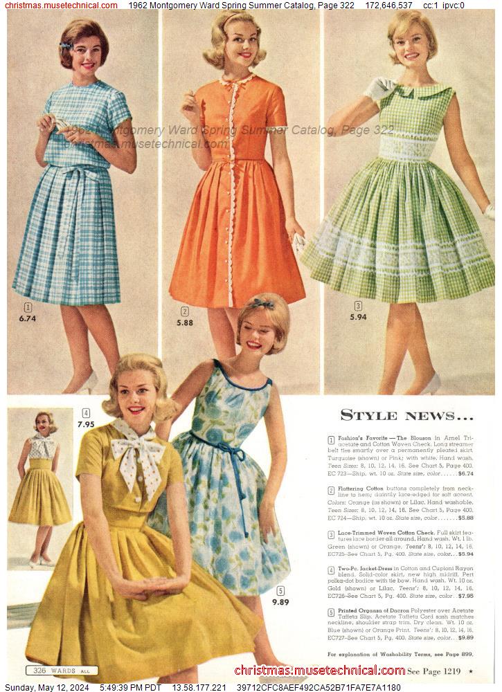 1962 Montgomery Ward Spring Summer Catalog, Page 322 - Catalogs & Wishbooks