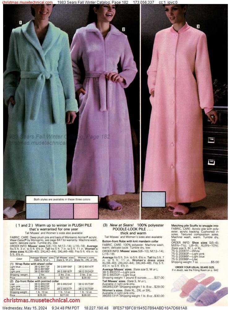 1983 Sears Fall Winter Catalog, Page 182