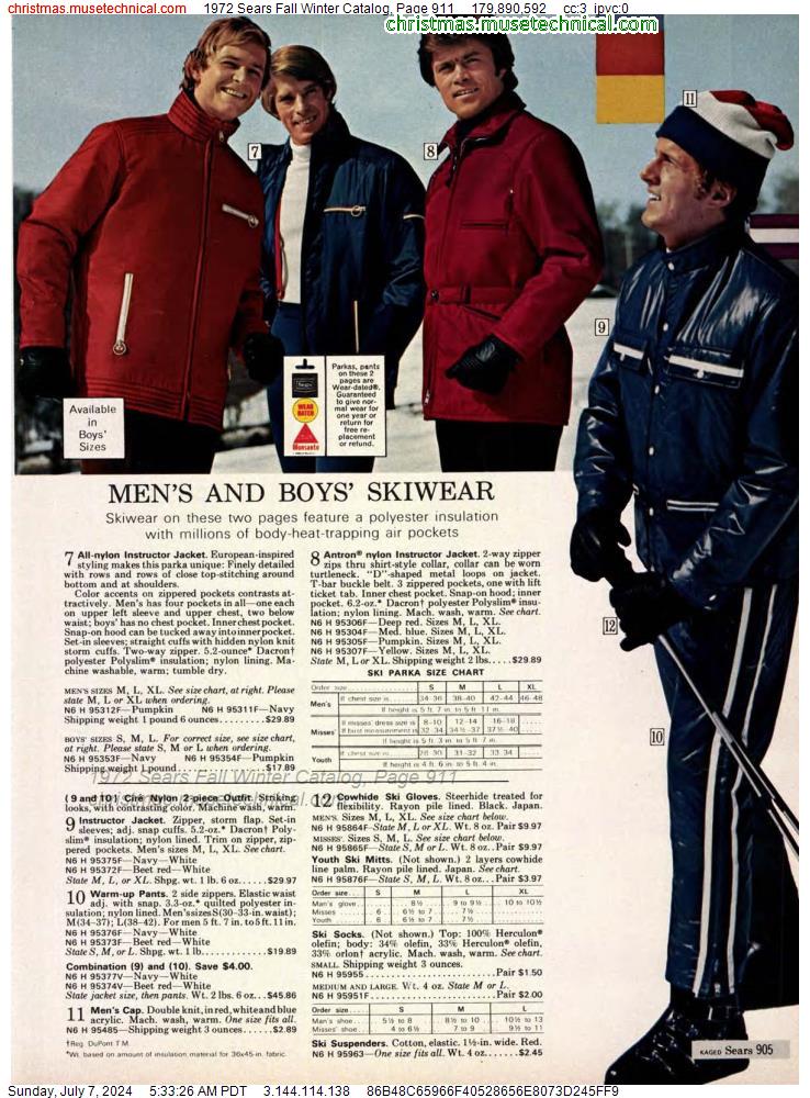 1972 Sears Fall Winter Catalog, Page 911