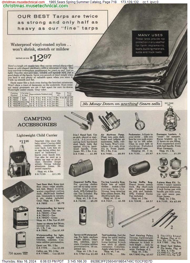 1965 Sears Spring Summer Catalog, Page 718