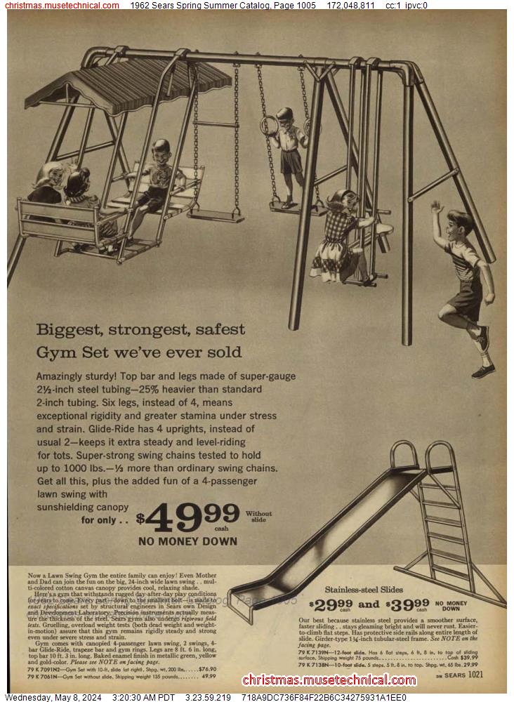 1962 Sears Spring Summer Catalog, Page 1005