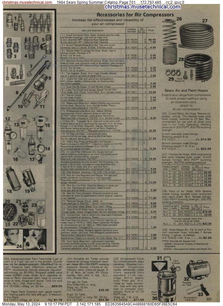 1984 Sears Spring Summer Catalog, Page 701
