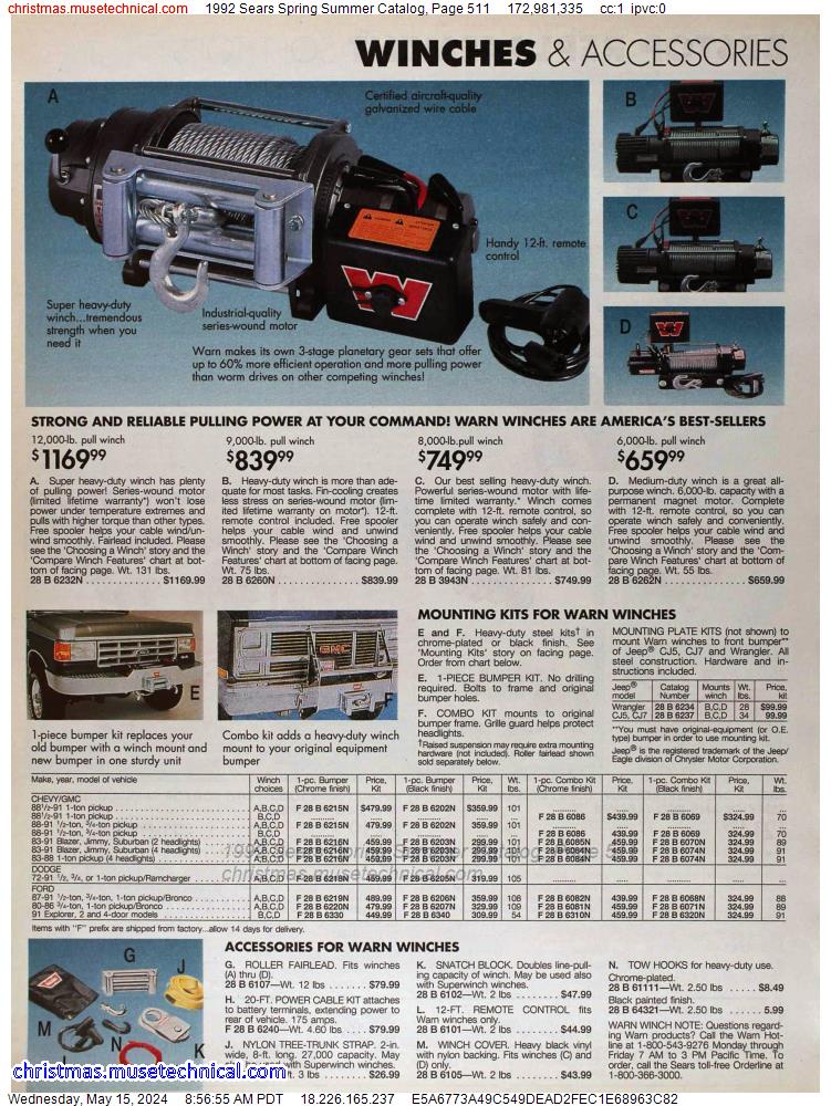1992 Sears Spring Summer Catalog, Page 511