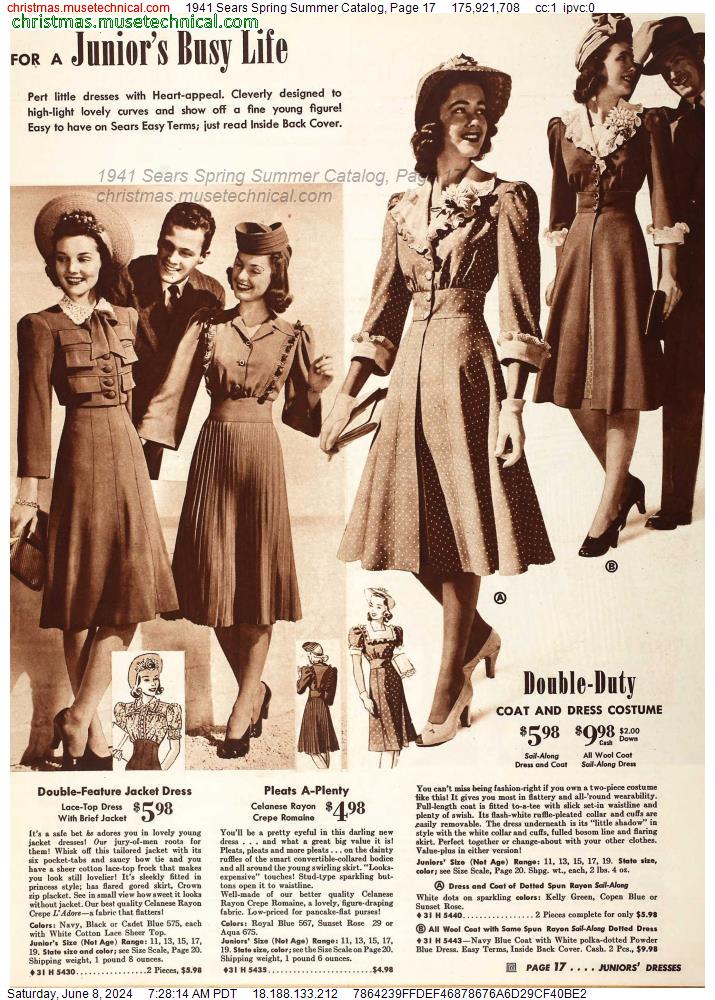 1941 Sears Spring Summer Catalog, Page 17