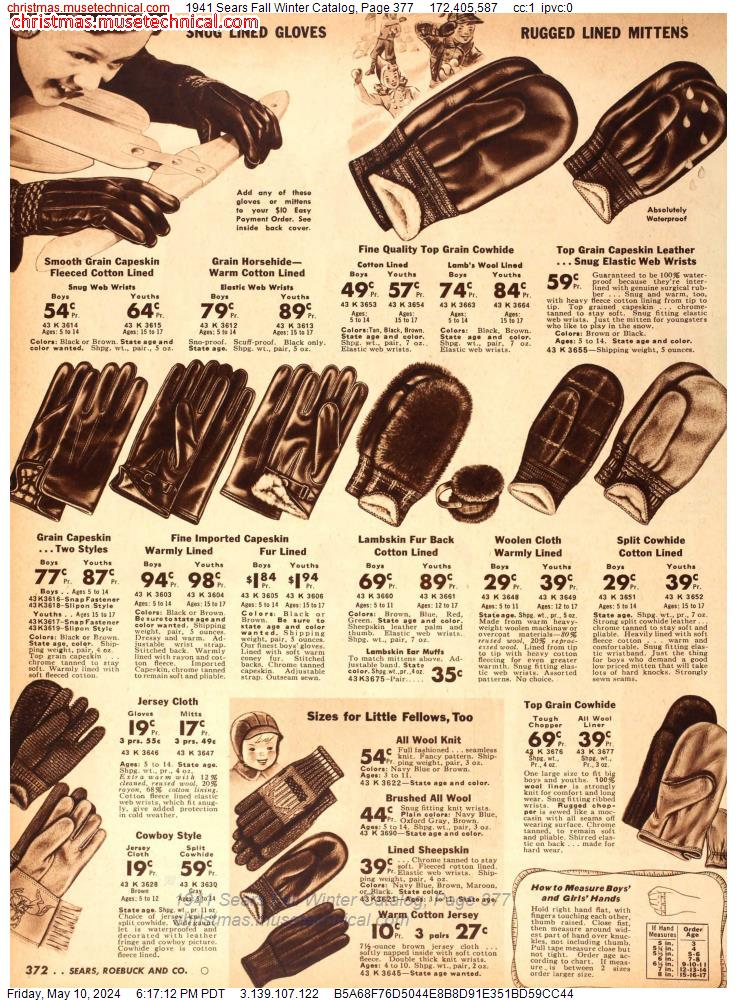 1941 Sears Fall Winter Catalog, Page 377