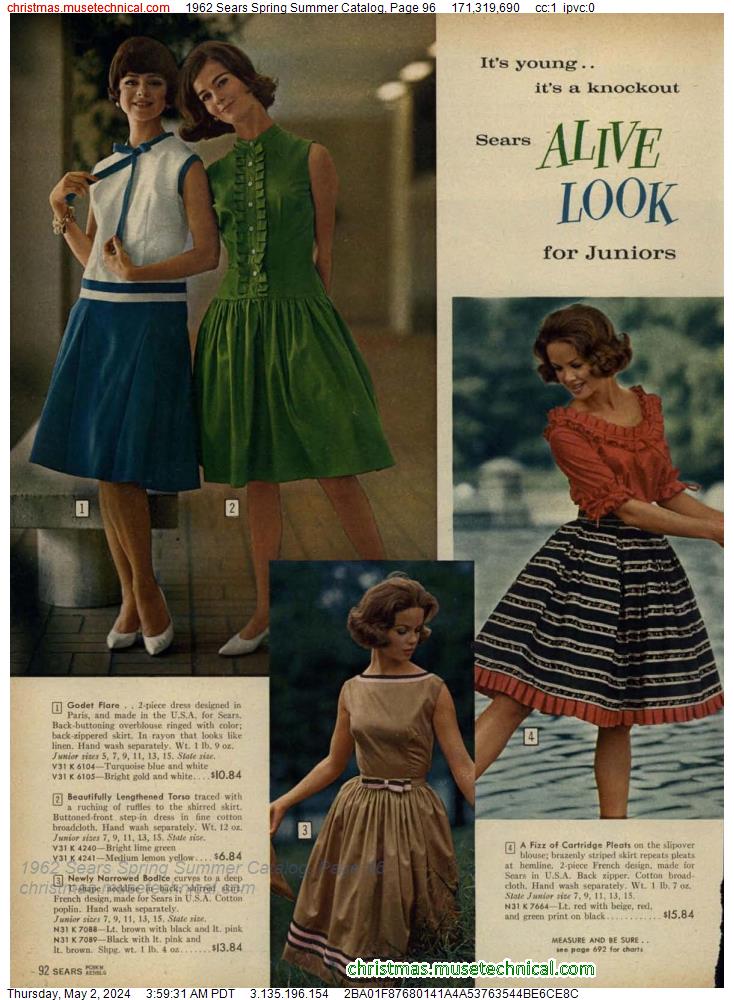 1962 Sears Spring Summer Catalog, Page 96