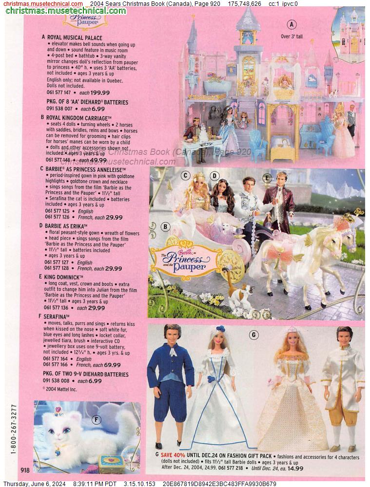2004 Sears Christmas Book (Canada), Page 920
