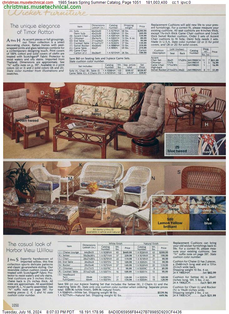 1985 Sears Spring Summer Catalog, Page 1051