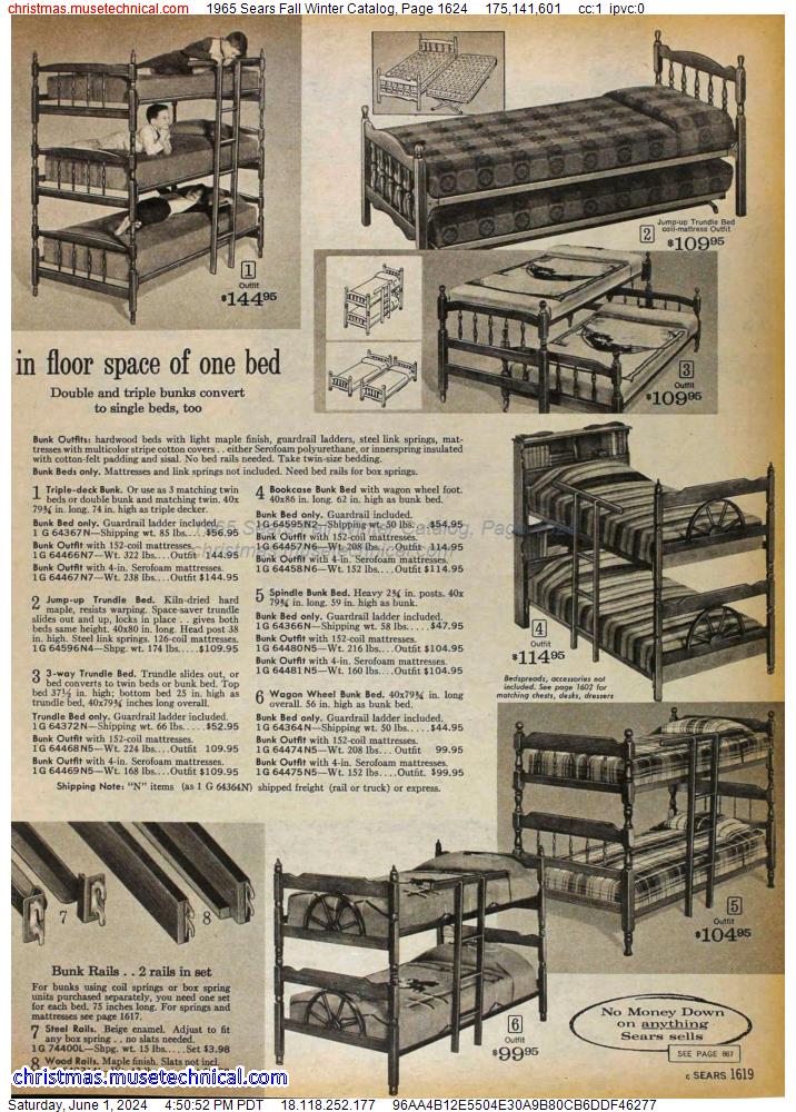 1965 Sears Fall Winter Catalog, Page 1624