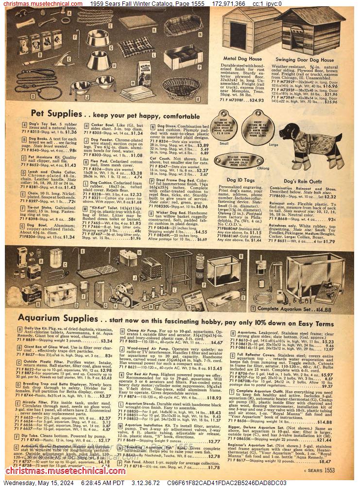 1959 Sears Fall Winter Catalog, Page 1555