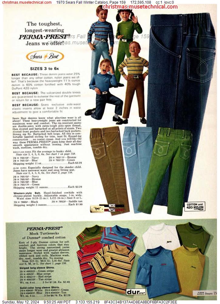 1970 Sears Fall Winter Catalog, Page 159