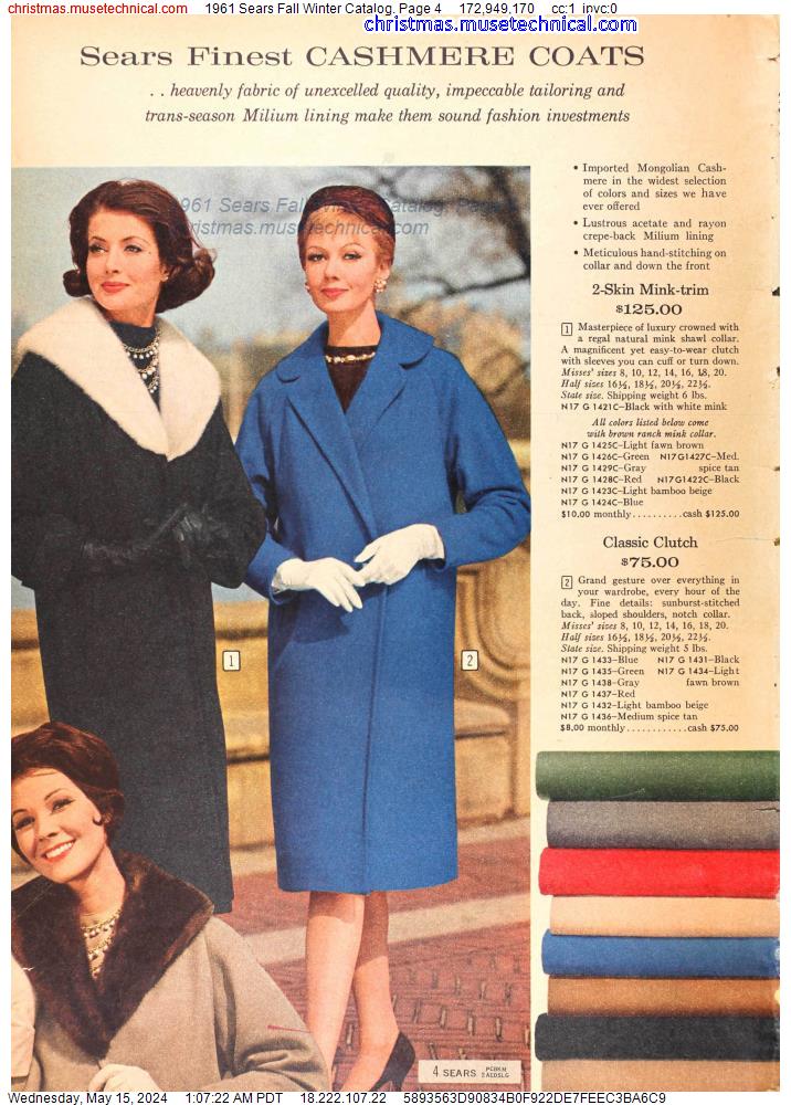 1961 Sears Fall Winter Catalog, Page 4