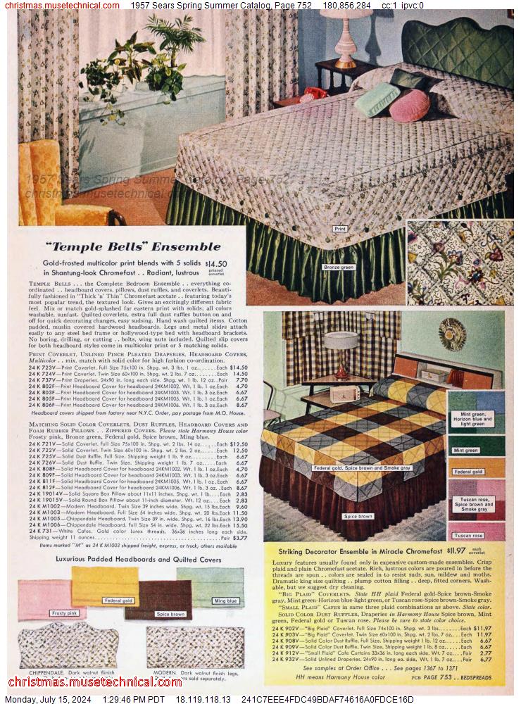 1957 Sears Spring Summer Catalog, Page 752
