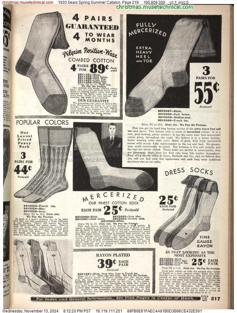 1930 Sears Spring Summer Catalog, Page 219