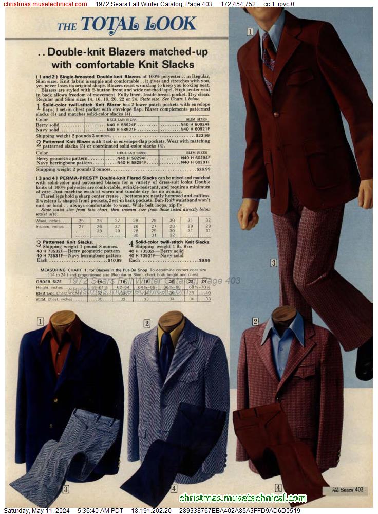 1972 Sears Fall Winter Catalog, Page 403
