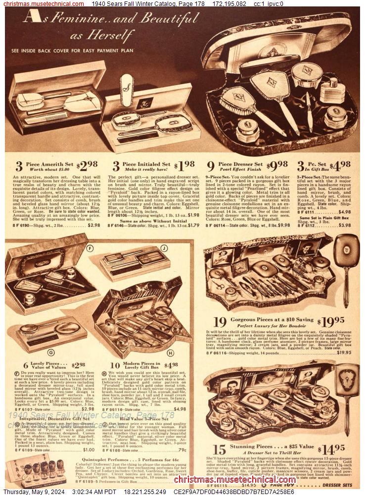 1940 Sears Fall Winter Catalog, Page 178
