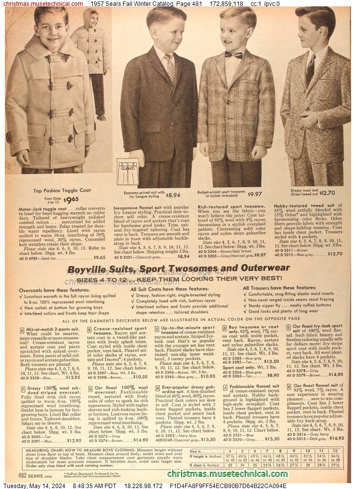 1957 Sears Fall Winter Catalog, Page 481