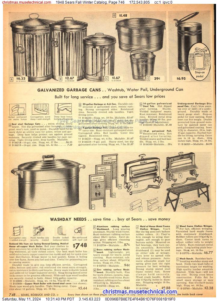 1948 Sears Fall Winter Catalog, Page 746