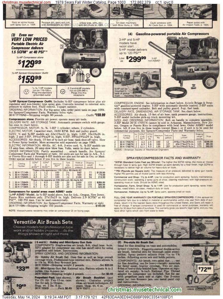 1978 Sears Fall Winter Catalog, Page 1003