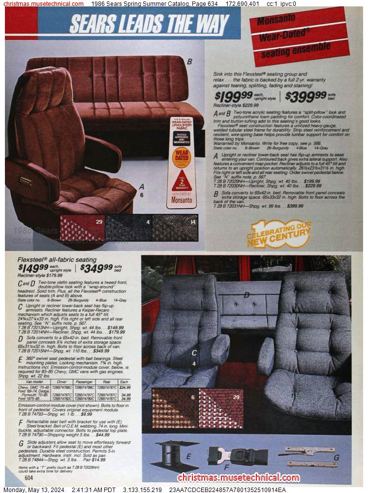 1986 Sears Spring Summer Catalog, Page 634