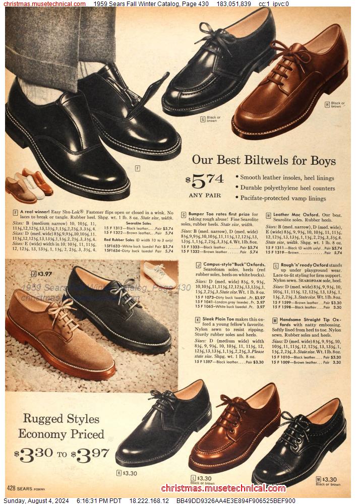 1959 Sears Fall Winter Catalog, Page 430