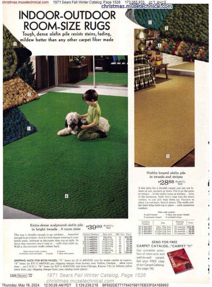 1971 Sears Fall Winter Catalog, Page 1526