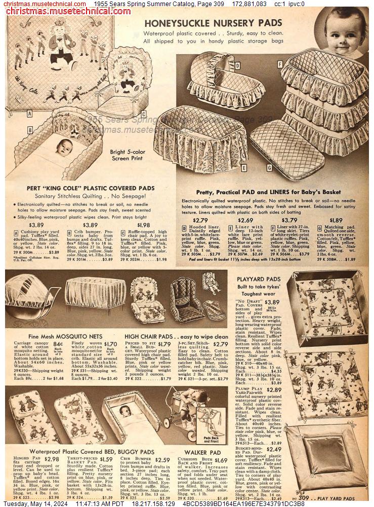 1955 Sears Spring Summer Catalog, Page 309