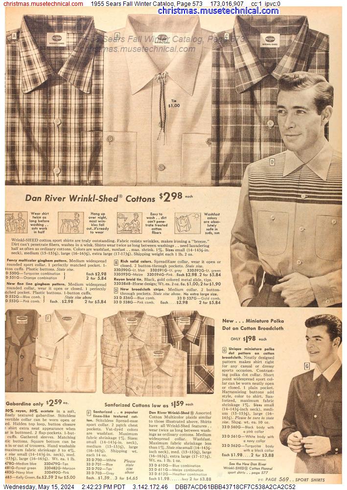 1955 Sears Fall Winter Catalog, Page 573