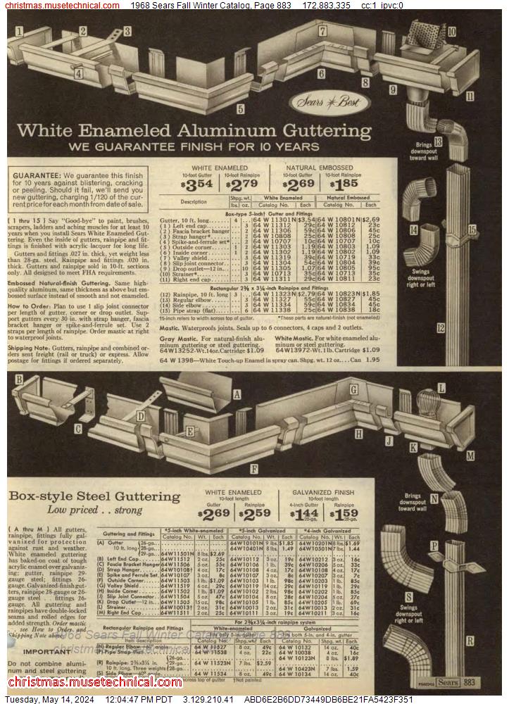 1968 Sears Fall Winter Catalog, Page 883