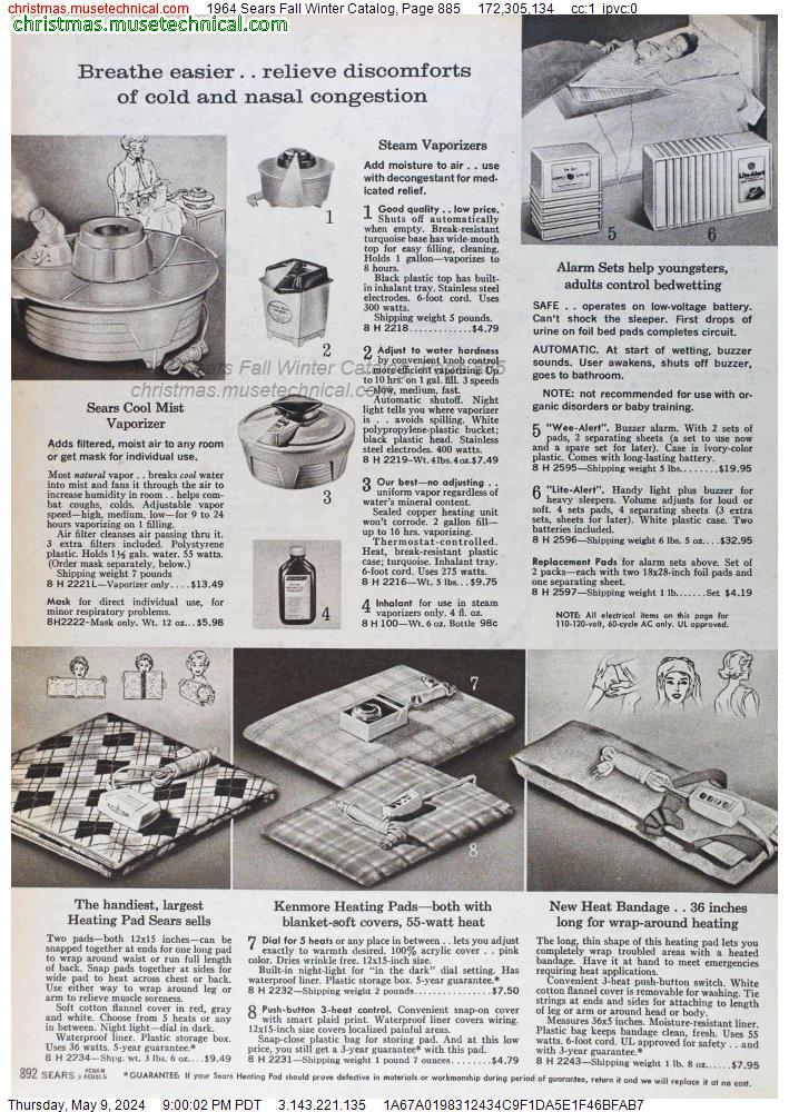 1964 Sears Fall Winter Catalog, Page 885