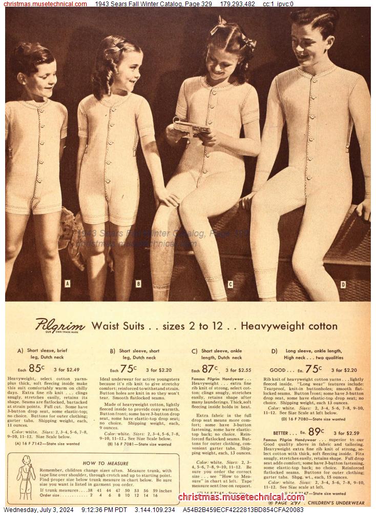1943 Sears Fall Winter Catalog, Page 329