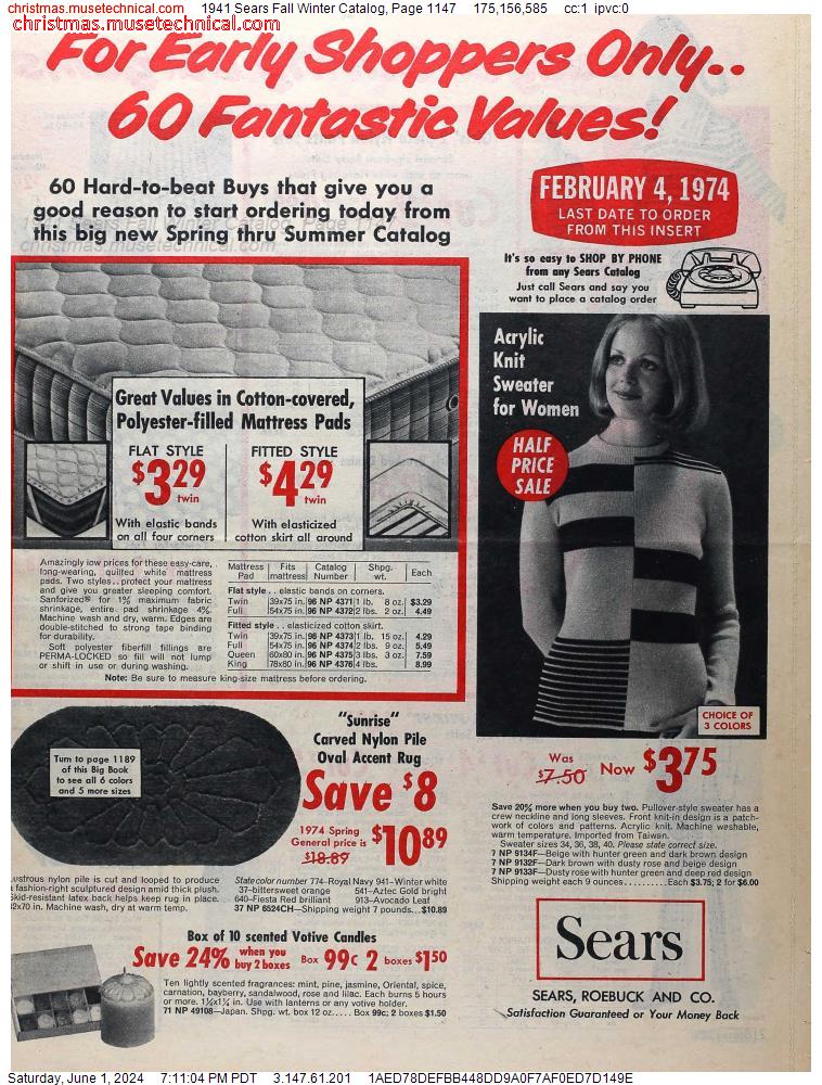 1941 Sears Fall Winter Catalog, Page 1147