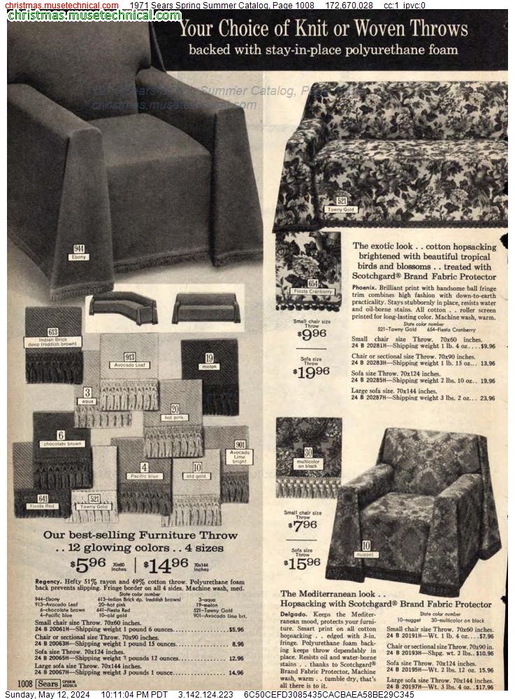 1971 Sears Spring Summer Catalog, Page 1008
