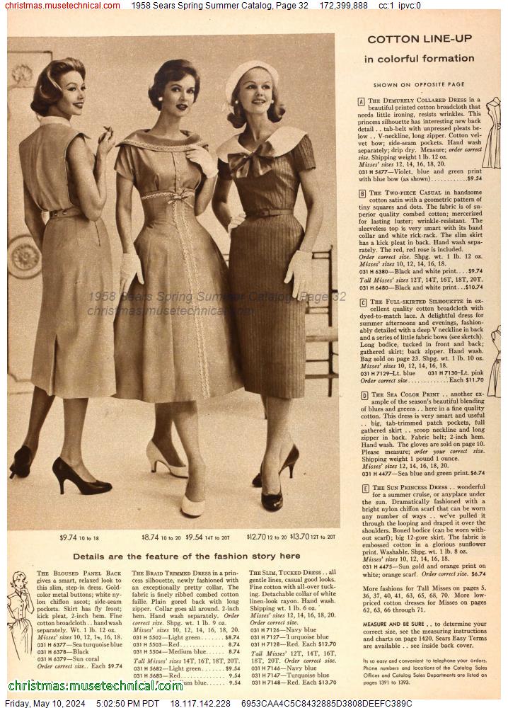 1958 Sears Spring Summer Catalog, Page 32