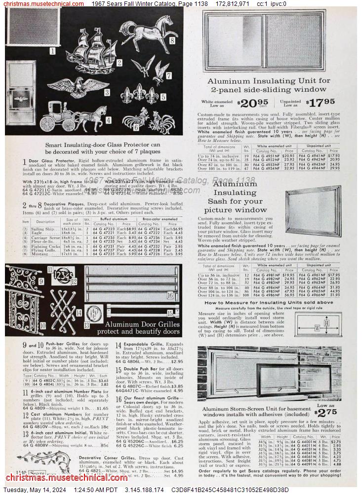 1967 Sears Fall Winter Catalog, Page 1138